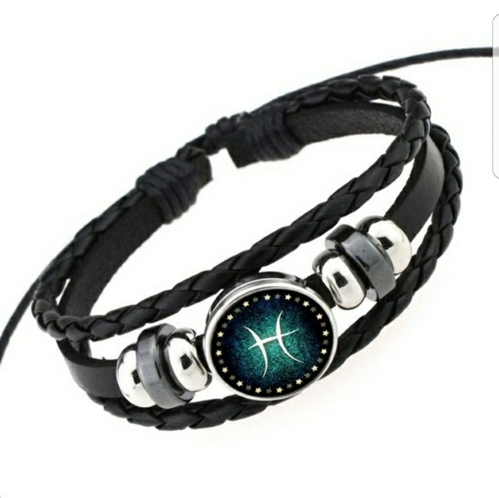 Pisces leather bracelet
